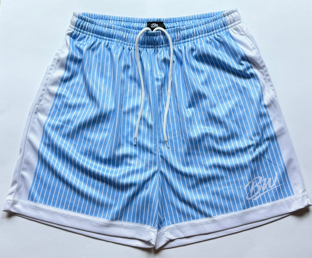 Pinstripe Blue Mesh Shorts