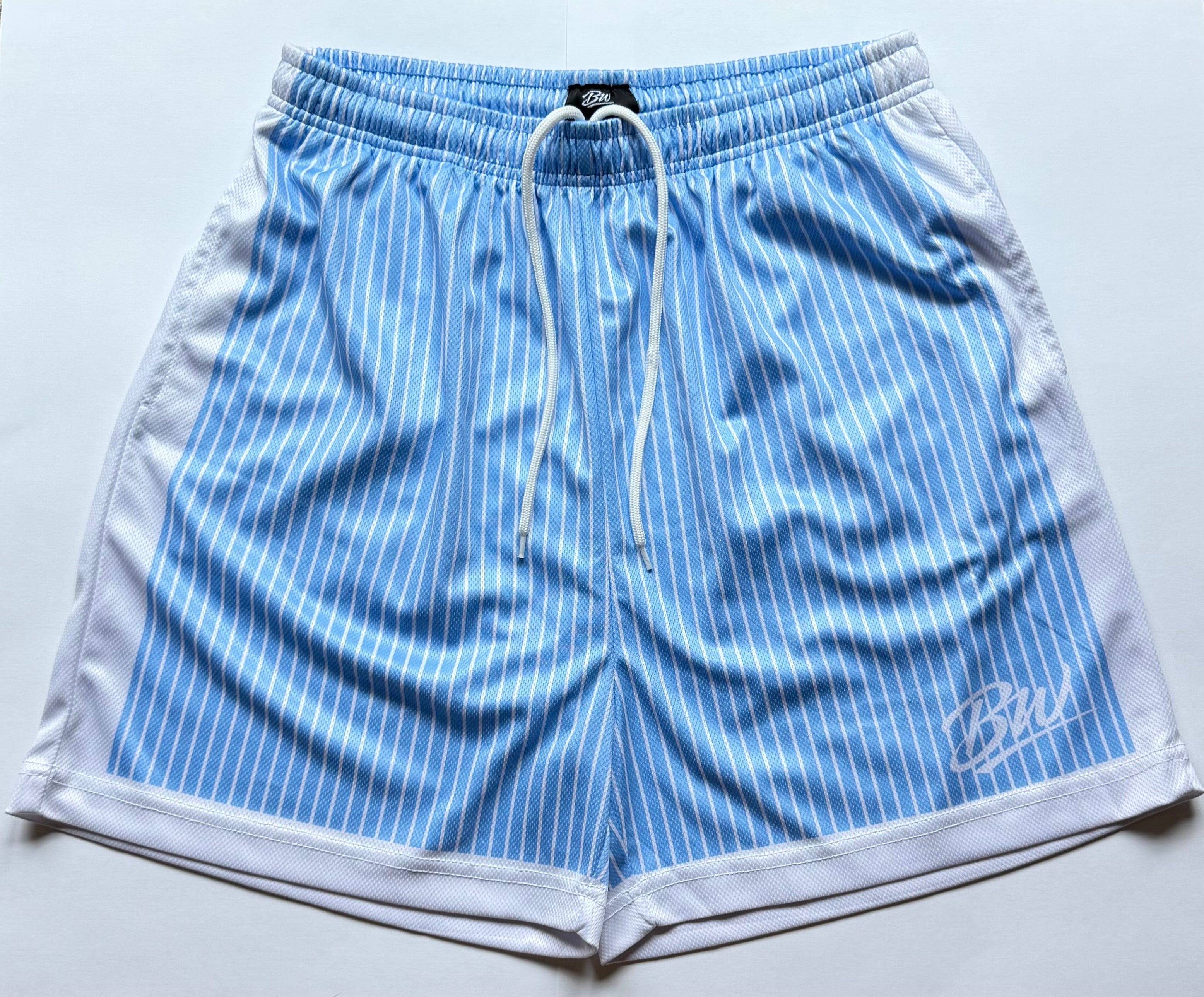 Pinstripe Blue Mesh Shorts